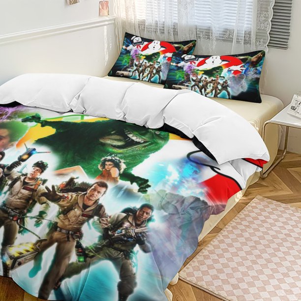 x540 Ghostbusters 3-Piece Bedding Set Warm And Comfortable Soft Duvet Cover Bed Set with 1 Duvet Cover And 2 Pillowcases for Bedroom b540