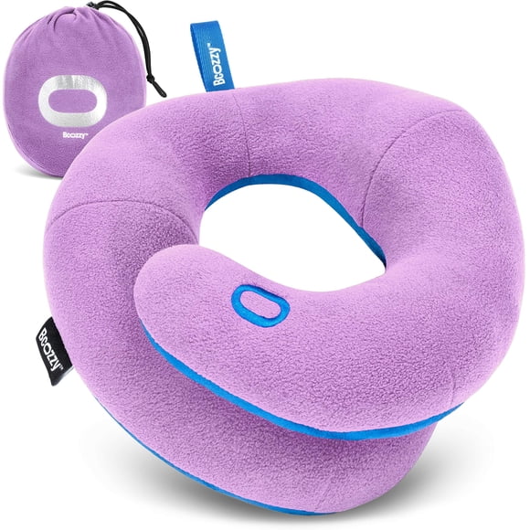 Almohada cervical de viaje BCOZZY Kids (8-12 años), color morado claro suave