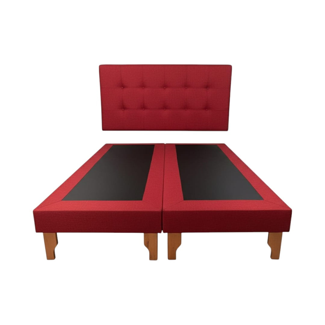 Diseños Valestrini - Cama King Lino Rojo