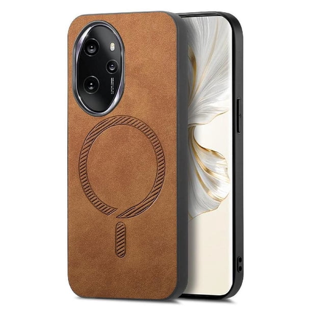 Magnetic Slim Case for Honor 100 Pro with Camera Guard & Anti-Scratch Back Brown