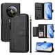 thumbnail image 3 of Funda tipo cartera para Realme 12 plus 5G con bolsillo con cremallera, tarjetero, soporte, correa para la muñeca y tapa de cuero Negro, 3 of 5