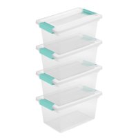 Caja De Almacenamiento Sterilite Clip De Plástico Transparente Mediana, Paquete De 8