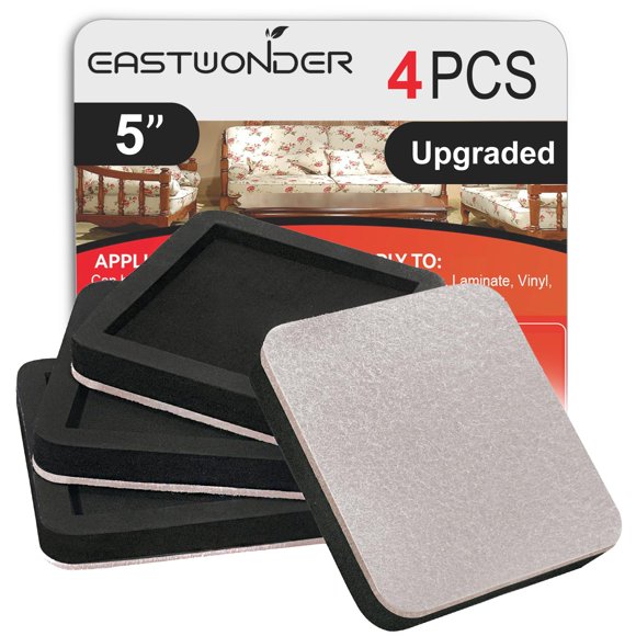 Deslizadores para muebles EASTWONDER de fieltro de 5" con diseño de ranura, 4 piezas