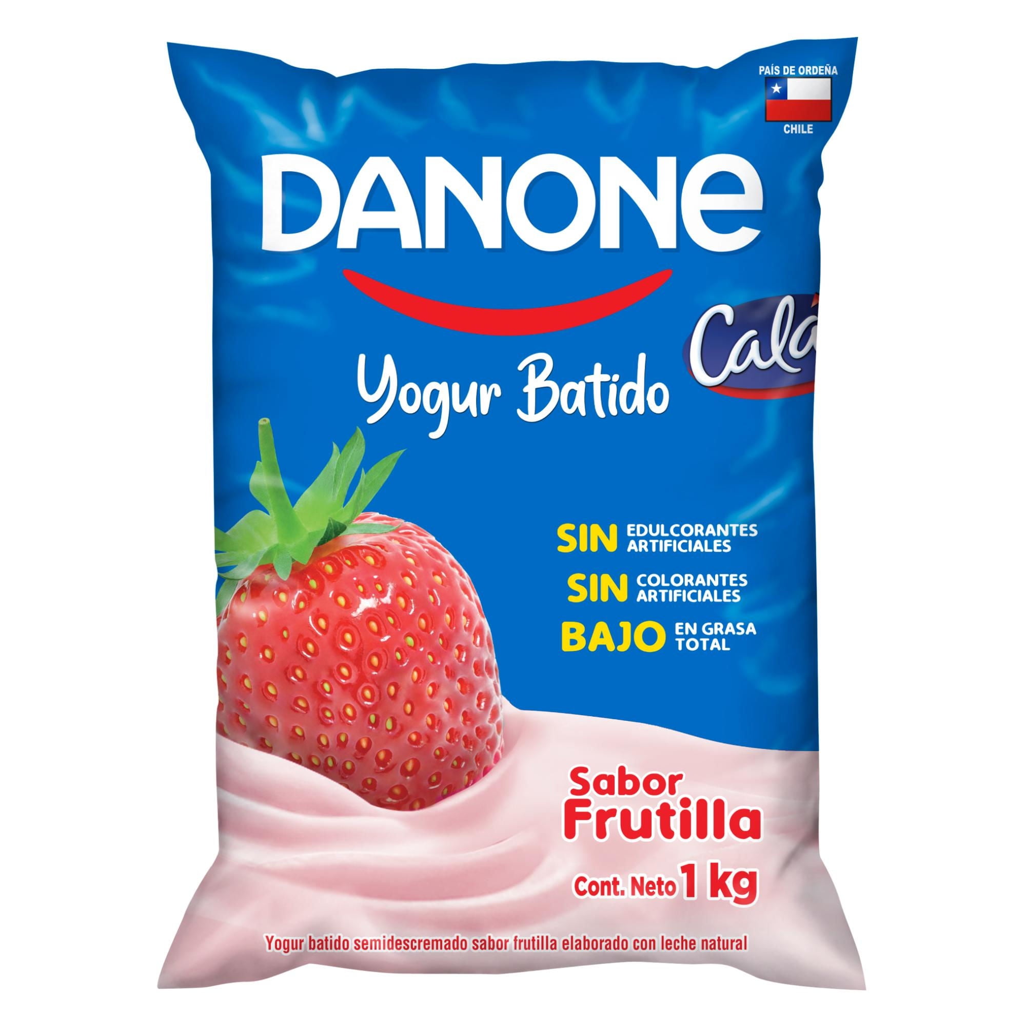 Yoghurt Batido Sabor Frutilla Bolsa 1 Kg Calán