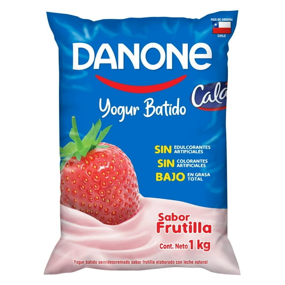 Yoghurt Batido Sabor Frutilla Bolsa., 1 Kg