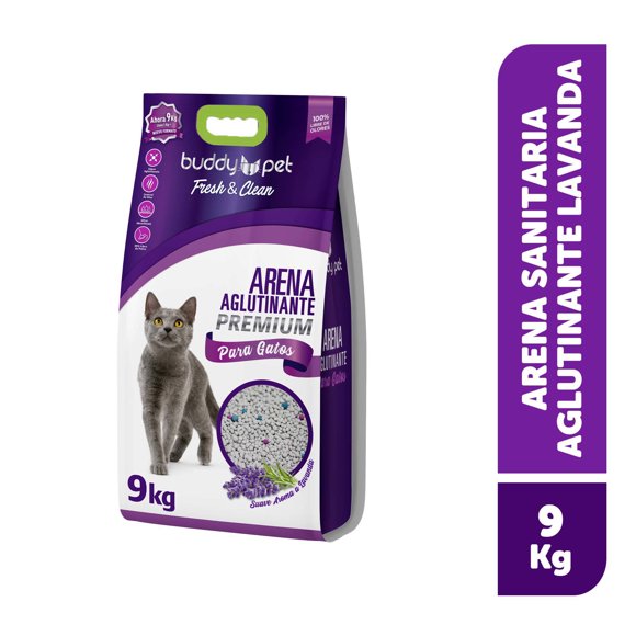 Arena Sanitaria para Gato Aglutinante con Aroma a Lavanda Bolsa, 9 Kg
