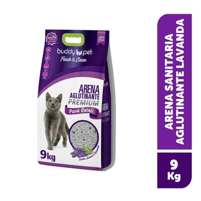 Arena Sanitaria Para Gato Aglutinante Con Aroma A Lavanda Bolsa 9 Kg Buddy Pet