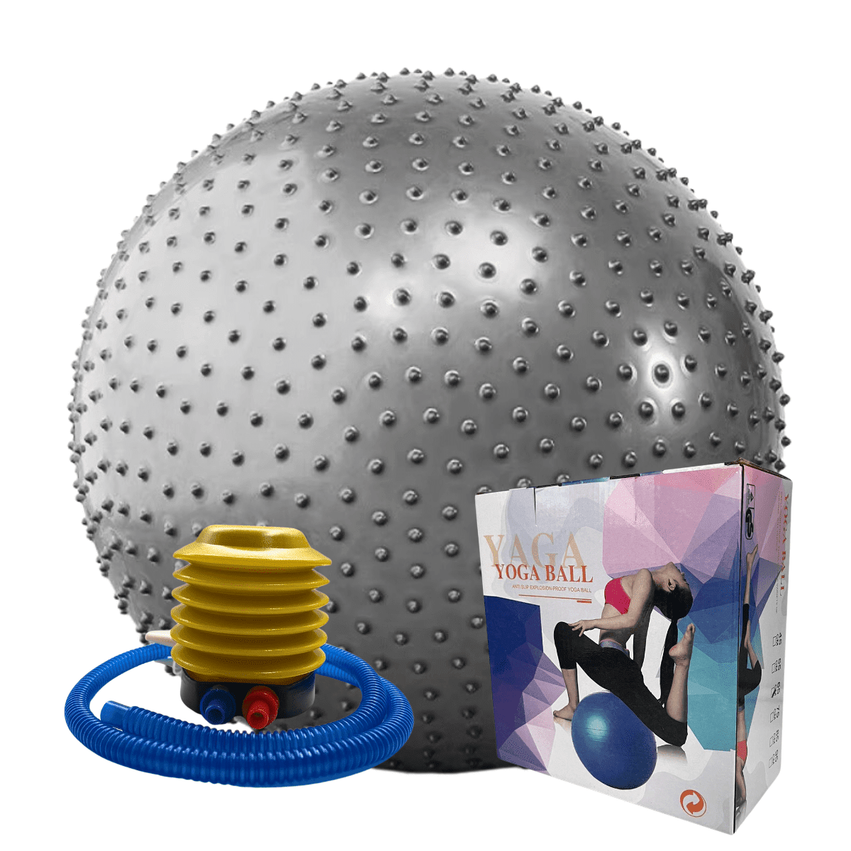 Linea Sport - Pelota Erizo De Pilates 65 Cm Con Inflador Para Ejercicio Funcional