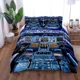 thumbnail image 1 of Black Lagoon Duvet Cover Set Double Bed Linen Set Bed Sheets, 1 of 5