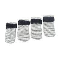 Magideal - 4 Uds. De Cubiertas Para Pies De Mascotas, Protector De Patas, Zapatos Antiarañazos, Botas De Gato De Malla Suave Ajustables Para Baño De Gatos, Corte Gris M