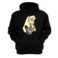 Genérico - Polerón Canguro Alicia Rock & Roll Negro Talla Xs Unisex