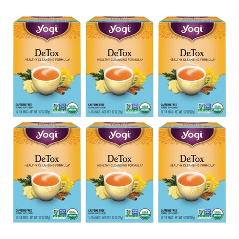 Tea Yogi Detox Tea 16 Bolsitas De Té Por Paquete (6 Paquetes) Orgánico