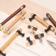 thumbnail image 4 of 2 Piezas Tiradores de Cajón de Madera en Forma de T 96mm/3.8" Centro de Orificio Pomos de Cajón de Doble Orificio con Tornillos, Negro, 4 of 5