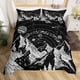 thumbnail image 1 of Christm-as Trees D-u-t Co-ve-r Queen Size Sa-nta Claus- and Snowman Comfort-er Cover with 2 Pillow-case for Te-ens Adults Kids S-tarry Sky Be-dding Set Snow Sc-ene Brea-thable 3 Pieces D-ecorative, 1 of 5