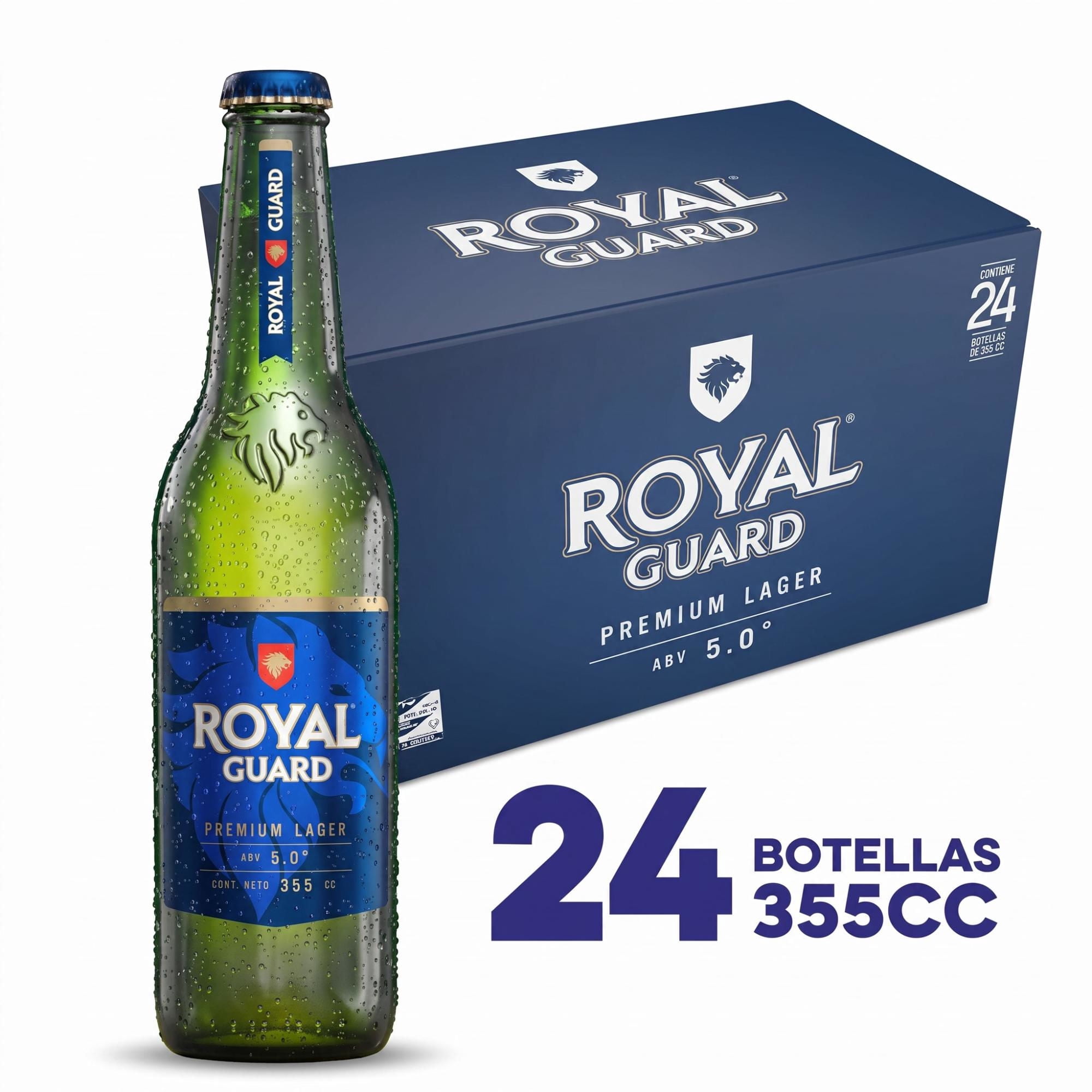 Cerveza Lager Premium 5° Pack 12 Un Botella 355 ml Royal Guard