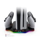 thumbnail image 3 of Base de refrigeración RGB para PS5 Pro/PS5 Slim Consola Edición Digital de Disco con ventilador de refrigeración ajustable de 4 velocidades, soporte de carga para controladores de juego, 3 of 9