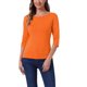 thumbnail image 1 of INSPIRE CHIC Camisetas de Mujer Mangas al Codo Cuello Barco Ajuste Ceñido Casual Camisetas Sólidas Naranja M, 1 of 6