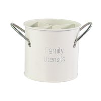 Magideal - Organizador De Utensilios De Cocina Elegante Para Almacenamiento En Encimera Blanco