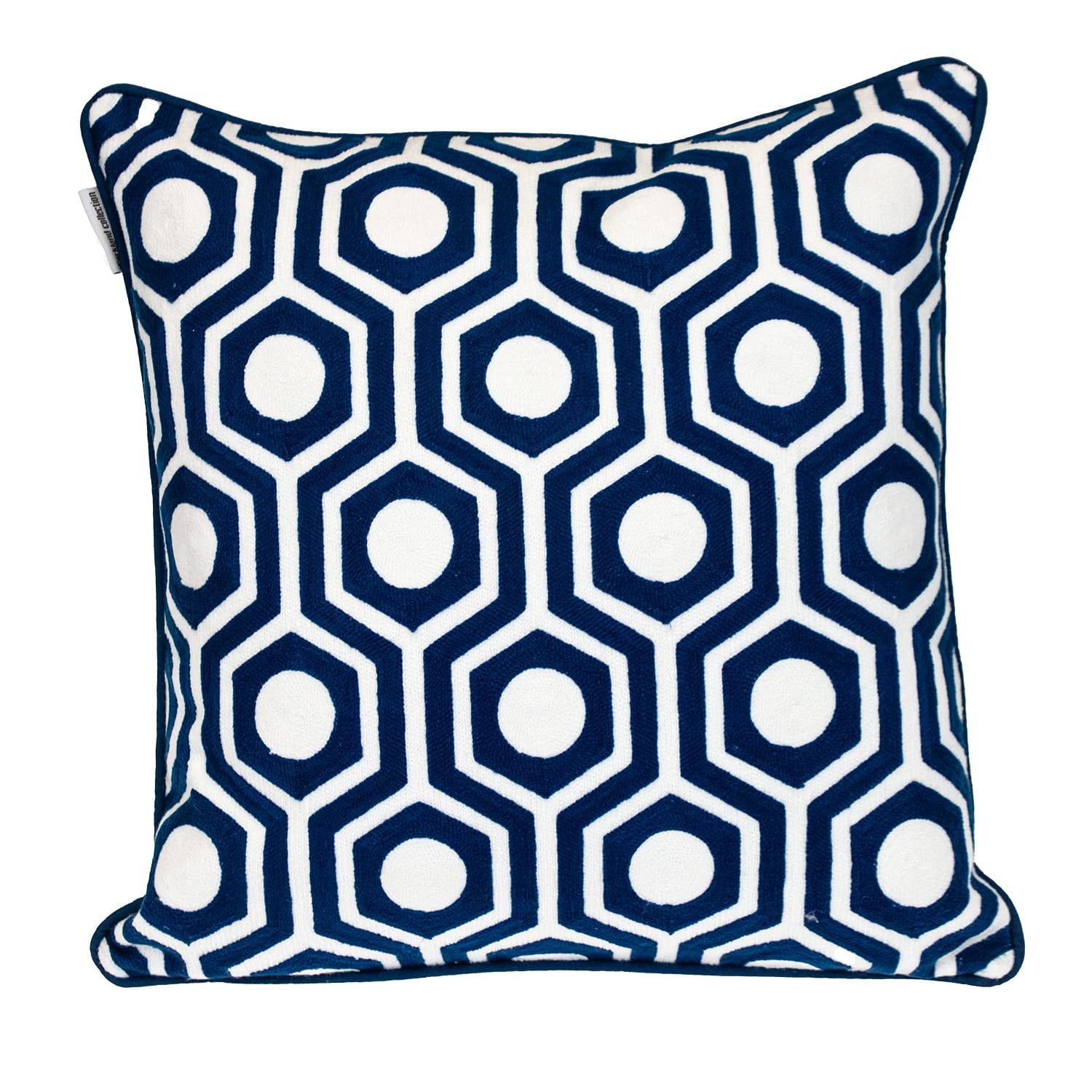 Parkland Collection - Almohada Cuadrada Geométrica Azul 50x50 Cm De La Colección Parkland