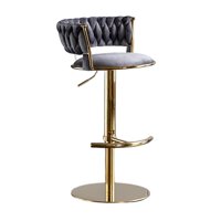 Tododescuento - Pack 2 Taburetes Deluxe Terciopelo Gris