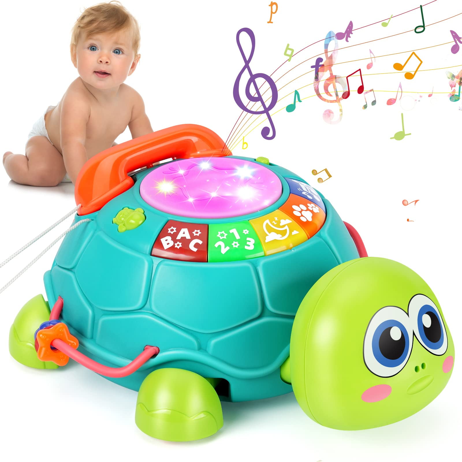 Juguete Musical Turtle Para Bebés Bqu De 6 A 12 Meses Con Luz Y Sonido