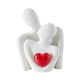 thumbnail image 3 of Figura de pareja abrazada de cerámica abstracta, decoración de escritorio, regalo romántico del Día de San Valentín para soporte de TV, chimenea decor Corazón rojo talla L, 3 of 5