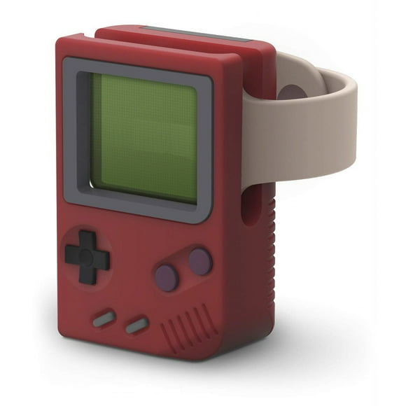 Soporte de sobremesa para Apple Watch Soporte de carga Patrón retro Base de carga para IWatch 8 7 6 5 4 3 2 SE Base de silicona-Rojo