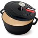 thumbnail image 1 of Cocotte de hierro fundido esmaltado MUELLER HOME de 4,5 cuartos, negra, 1 of 7