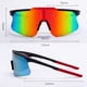 thumbnail image 4 of POLASUP GAFAS LENTES DE SOL Gafas de sol deportivas con lentes iridiscentes naranja y verde, montura negra y detalles rojos. Diseño aerodinámico, protección UV 400. Ideales para ciclismo, 4 of 8