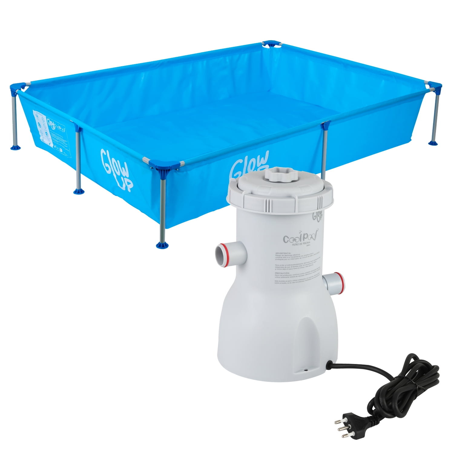 Glowup - Piscina Estructural 1287 Litros 228x159x42 Y Bomba De 3.000l