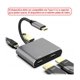 thumbnail image 3 of Adaptador 4 En 1 Tipo C A 2 Hdmi Usb Pd Monitores Multiples Gris, 3 of 4