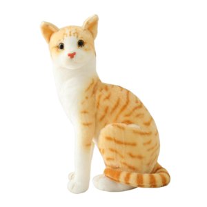 Magideal - Realista Animal De Peluche Decoración Regalo De Cumpleaños Figuras Gatos Caseros Juguete De Peluche De Simulación Para Niños Cuarto De Niños Do , Gato Naranja 32Cm