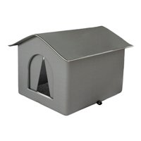Magideal - Refugio Para Gatos Callejeros, Casa Para Gatos Al Aire Libre, Suministros Para Mascotas, Cama Para Perros Con Aislamiento Cálido E Impermeable, Tienda Gris M