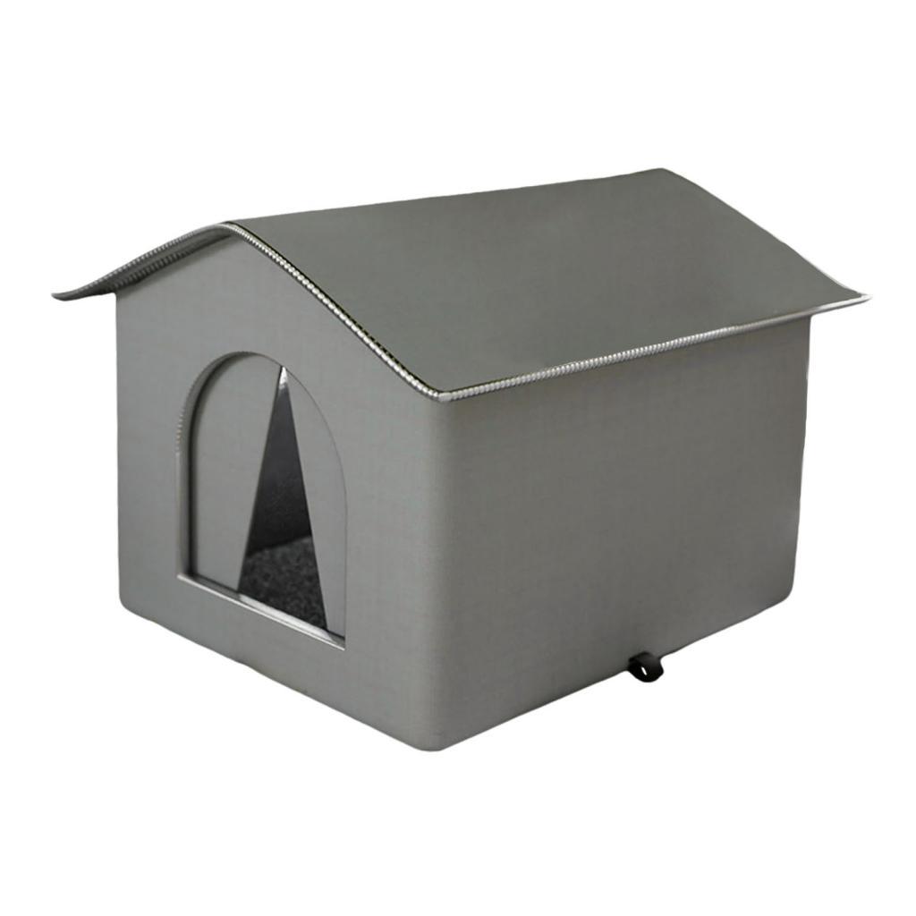 Ioensy - Casa Para Gatos Al Aire Libre, Cama Para Perros, Casa Para Perros, Refugio Cálido Y Aislado Para Gatos Callejeros, Color Gris, L