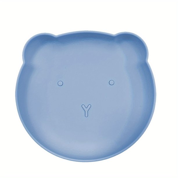 Silicone Baby Plate With Suction Plate For Babies Kids Toddlers - BPA Free 100% Silicone Baby Led Weaning Food Bear Plates Bowls, First Stage Self Feeding Utensils