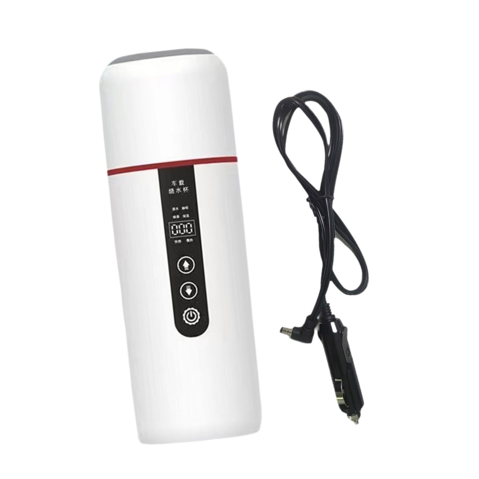 Magideal - Hervidor Eléctrico De 12 V/24 V, Taza Térmica Para Coche, Hervidor De Agua De Acero Inoxidable, Taza Térmica Para Calentar Té Y Agua, Ideal Para Coche Blanco