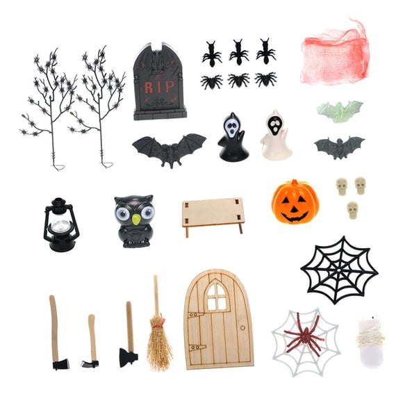 23 Piezas Casa De Muñecas Adorno De Halloween Habitación De Niños Accesorios Para Fotos Escena En Miniatura Estilo A