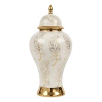 Genérico - Potiche Decorativo Elegante Jarrón Diseño Plumas Adorno Jhn