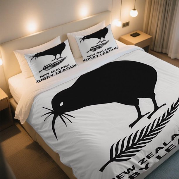 New Zealand Rugby League Kiwi & Fern Logo Duvet Cover Set Choosing This Cartoon Number Printed Bedding Set Is Definitely a Good Choice