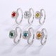 thumbnail image 2 of Anillos de Moissanita de Oro Blanco de 18K de 1 Uds para Mujer Regalo Color D VVS1 Anillos de Diamante Anillos de Plata Esterlina 925 Joyería Anillos de Compromiso de Moissanita con Corazón con, 2 of 8