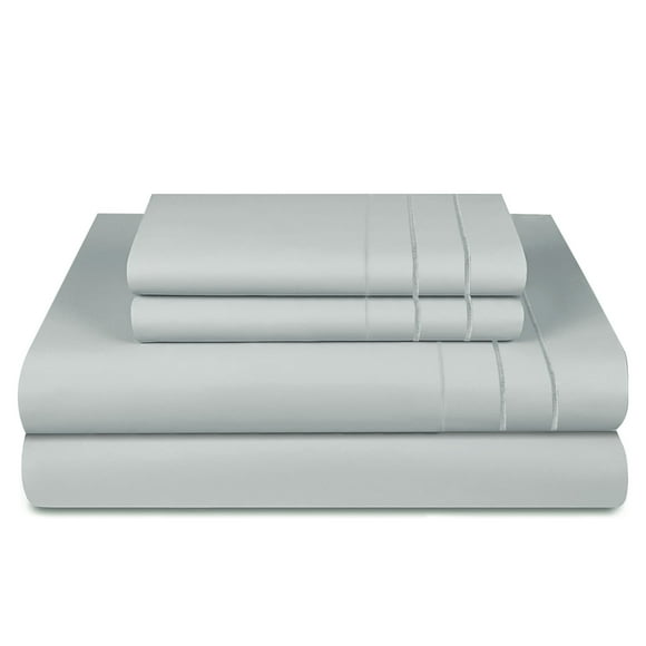 Sábanas De Lujo 1800 Hilos 1,5 Plaza Gris - Soft Touch - 3angeli