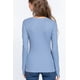 thumbnail image 2 of Saronite Camiseta Térmica Básica de Algodón Acanalado con Cuello en V y Manga Larga, Azul Acero (para Mujer), 2 of 4