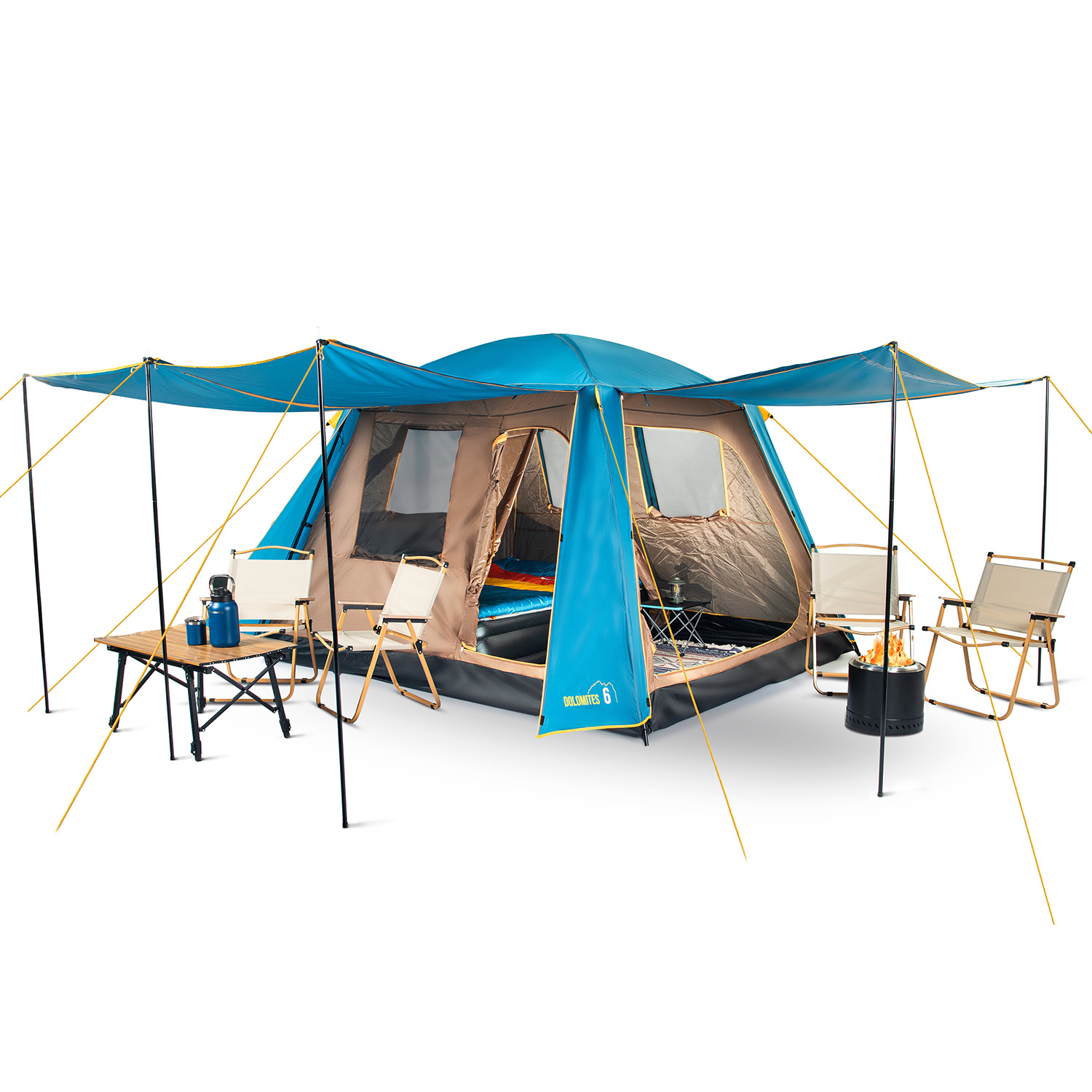 Discovery - Carpa Camping Dolomites 6, 6 Personas Techo Largo 3000 Mm