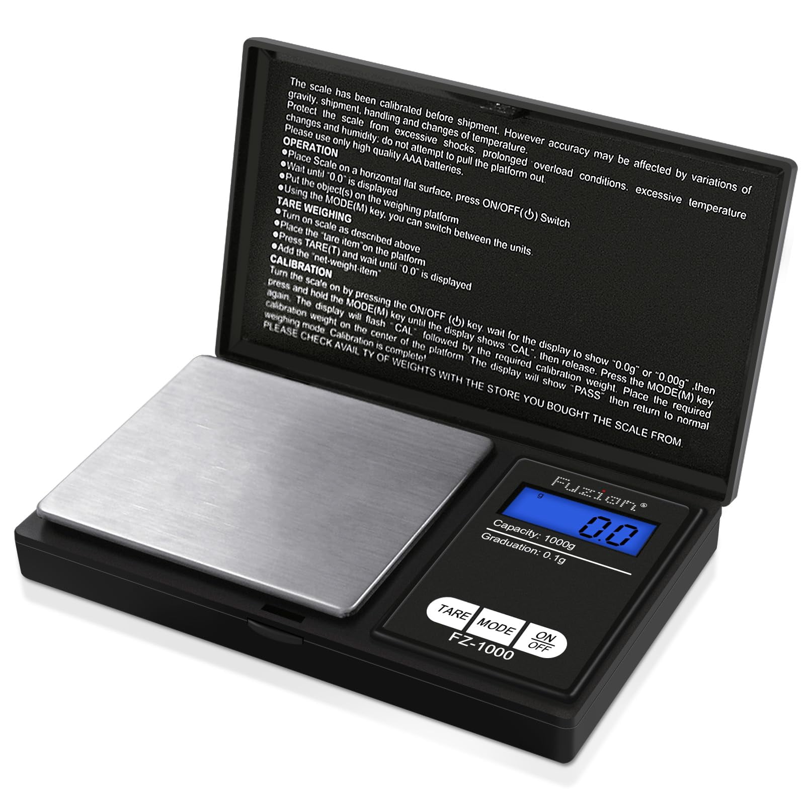 Balanza De Bolsillo Fuzion Precision 1000 G/0,1 G De Acero Inoxidable
