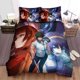 thumbnail image 1 of Kuromukuro Main Characters Art Painting Quilt Duvet Cover Set Soft Pillowcase3-Piece Bedding Set, 1 of 5