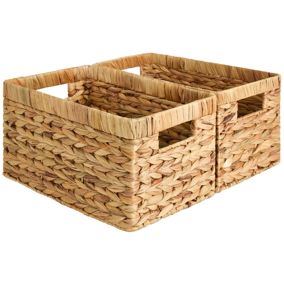 Cesta de almacenamiento StorageWorks Wicker Water Jacinth, paquete de 2