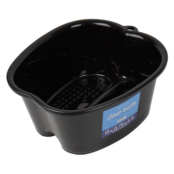 Bañera para remojar los pies Mantello, extra grande, cuenco para pedicura, negro