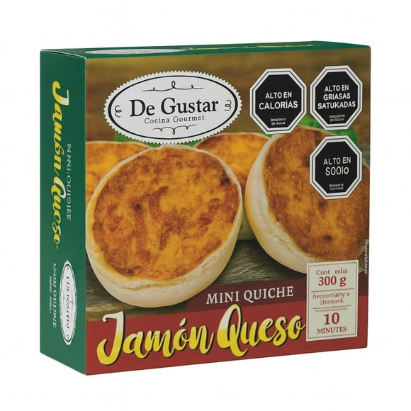 Quiche Jamón Queso Degustar Mini 10 Un, 300 g