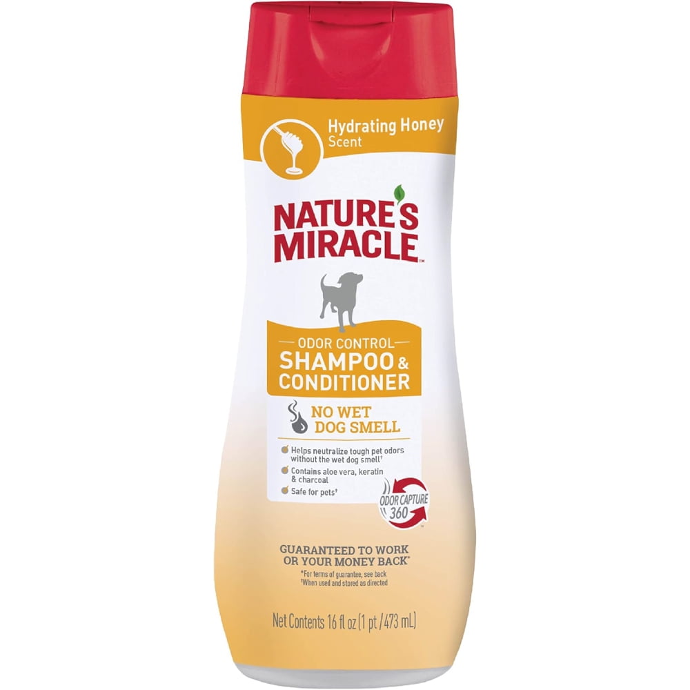 Natures Miracle - Nm Shampoo & Acondicionador Odor Control, Miel 473ml