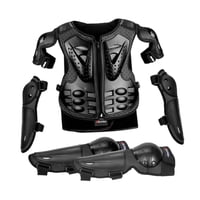 Ioensy - Traje De Protección De Motocicleta Para Niños, Protector De Espalda Y Columna Vertebral Para Esquiar, Montar En Negro